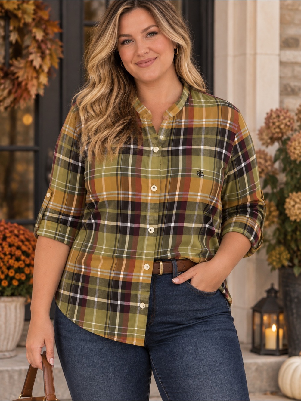 Lauren Ralph Lauren Plaid Shirt 100% Cotton